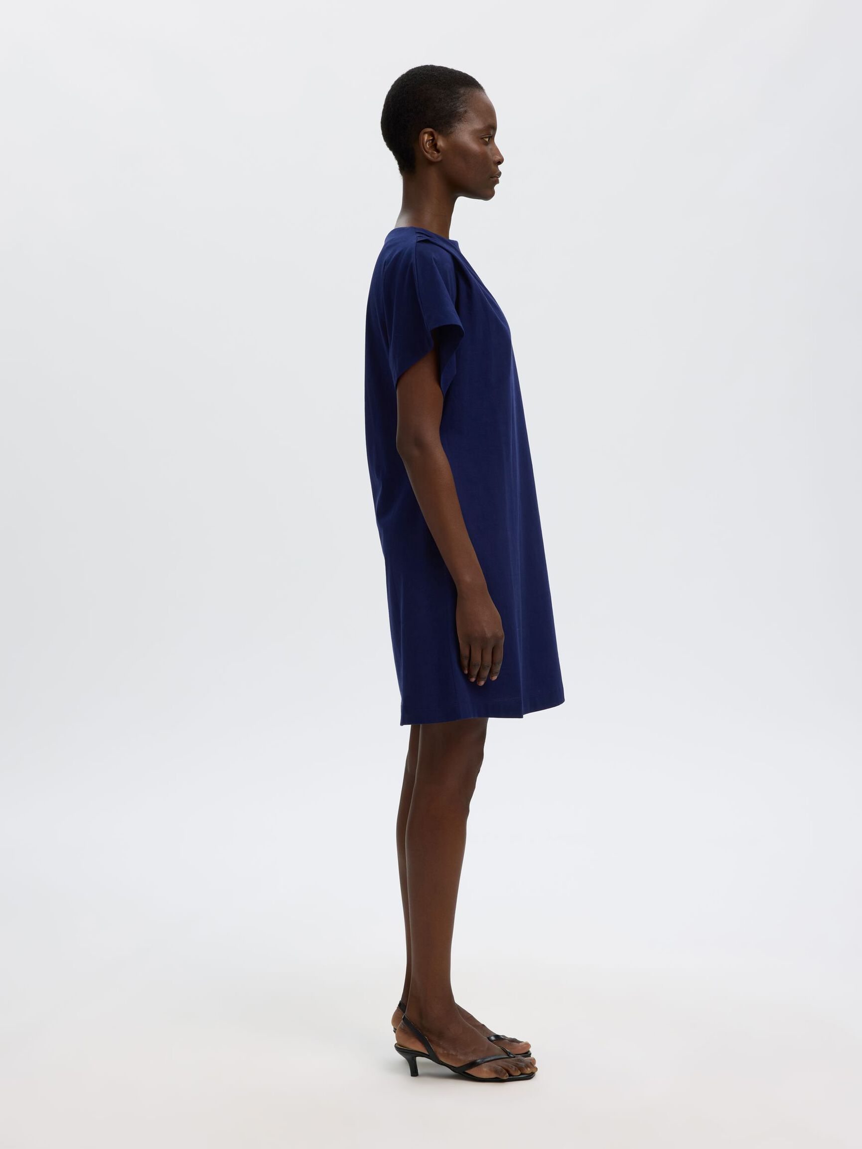 COTTON SHORT SLEEVED MINI DRESS, Ocean Cavern, highres