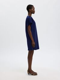 COTTON SHORT SLEEVED MINI DRESS, Ocean Cavern, highres