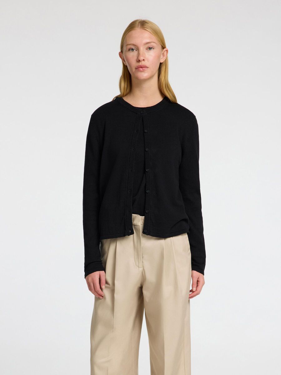 Selected LEINENMIX STRICKJACKE, Black, highres - 16096203_Black_003.jpg