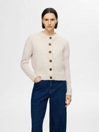WOLLGEMISCH STRICK STRICKJACKE, Birch, highres