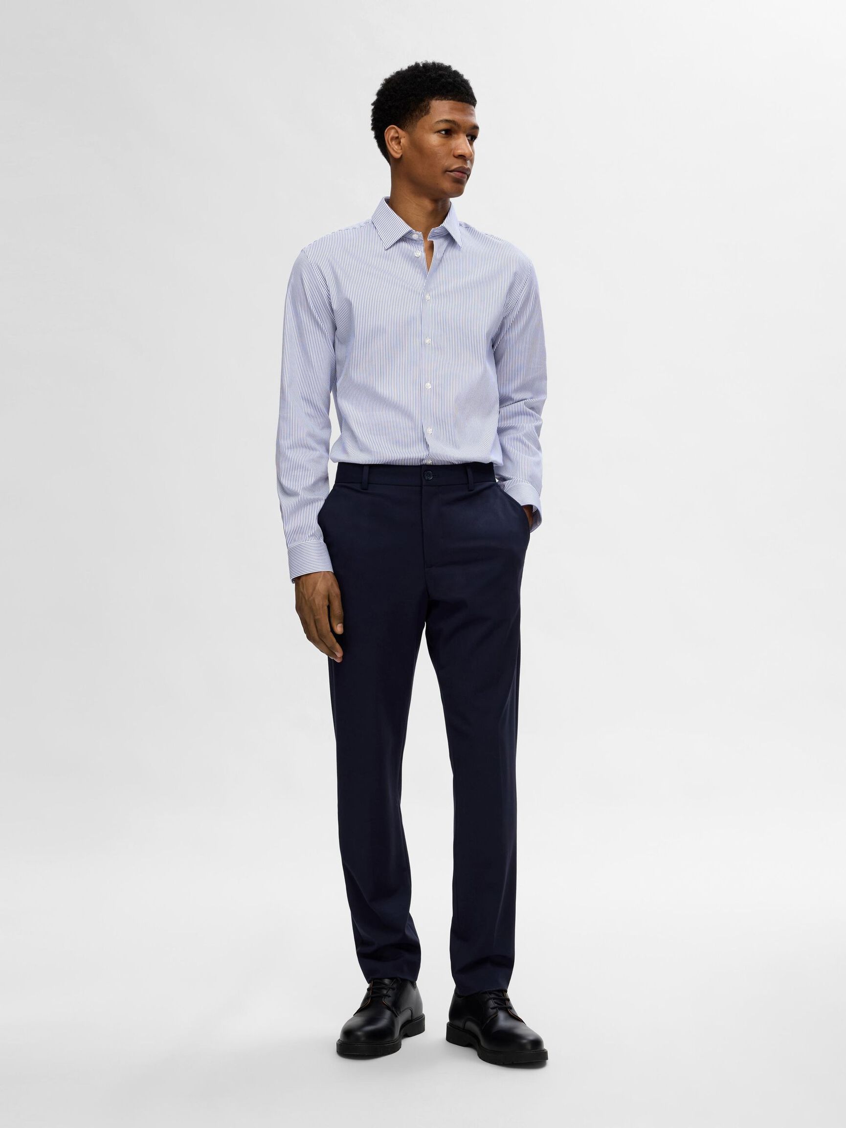 COUPE SLIM CHEMISE, True Navy, highres