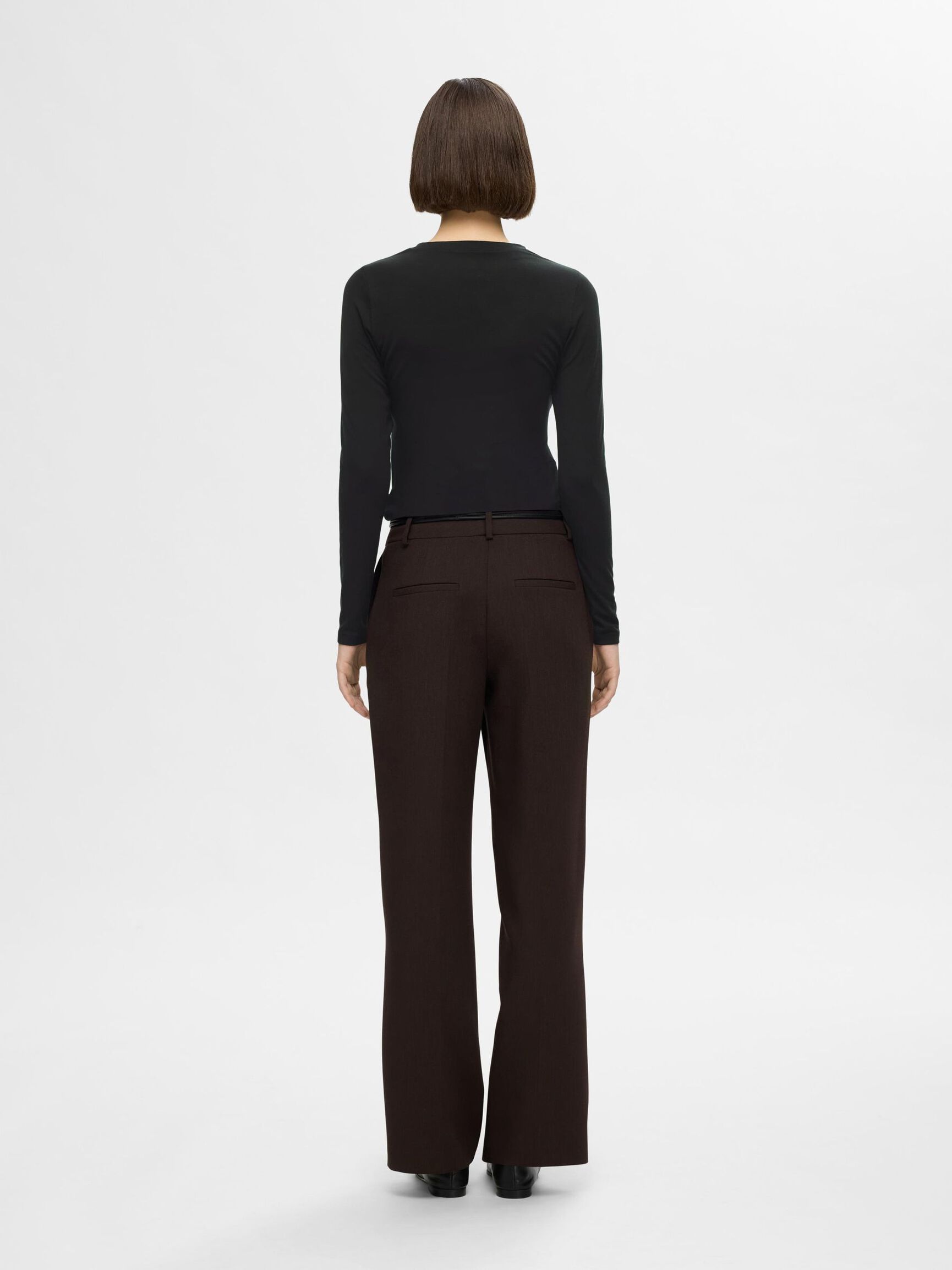 BASIC T-SHIRT MET LANGE MOUWEN, Black, highres