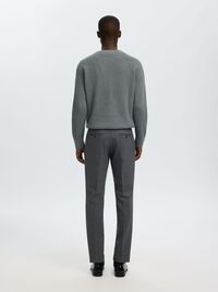 WOOL BLEND  SUIT TROUSERS, Dark Grey, highres
