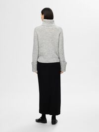 POLOKRAGE ULLBLANDNING TRÖJA, Light Grey Melange, highres