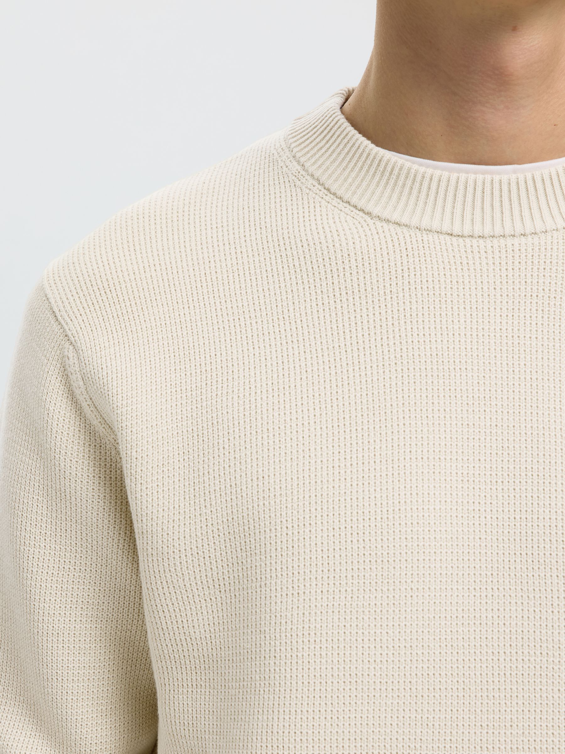 CREWNECK JUMPER, Oatmeal, highres