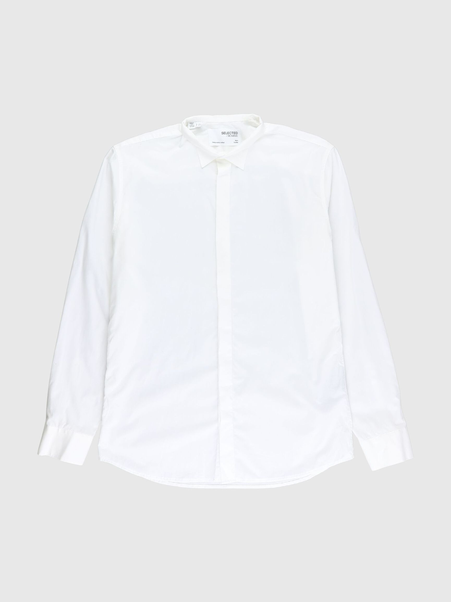 SLIM FIT SMOKING OVERHEMD, Bright White, highres