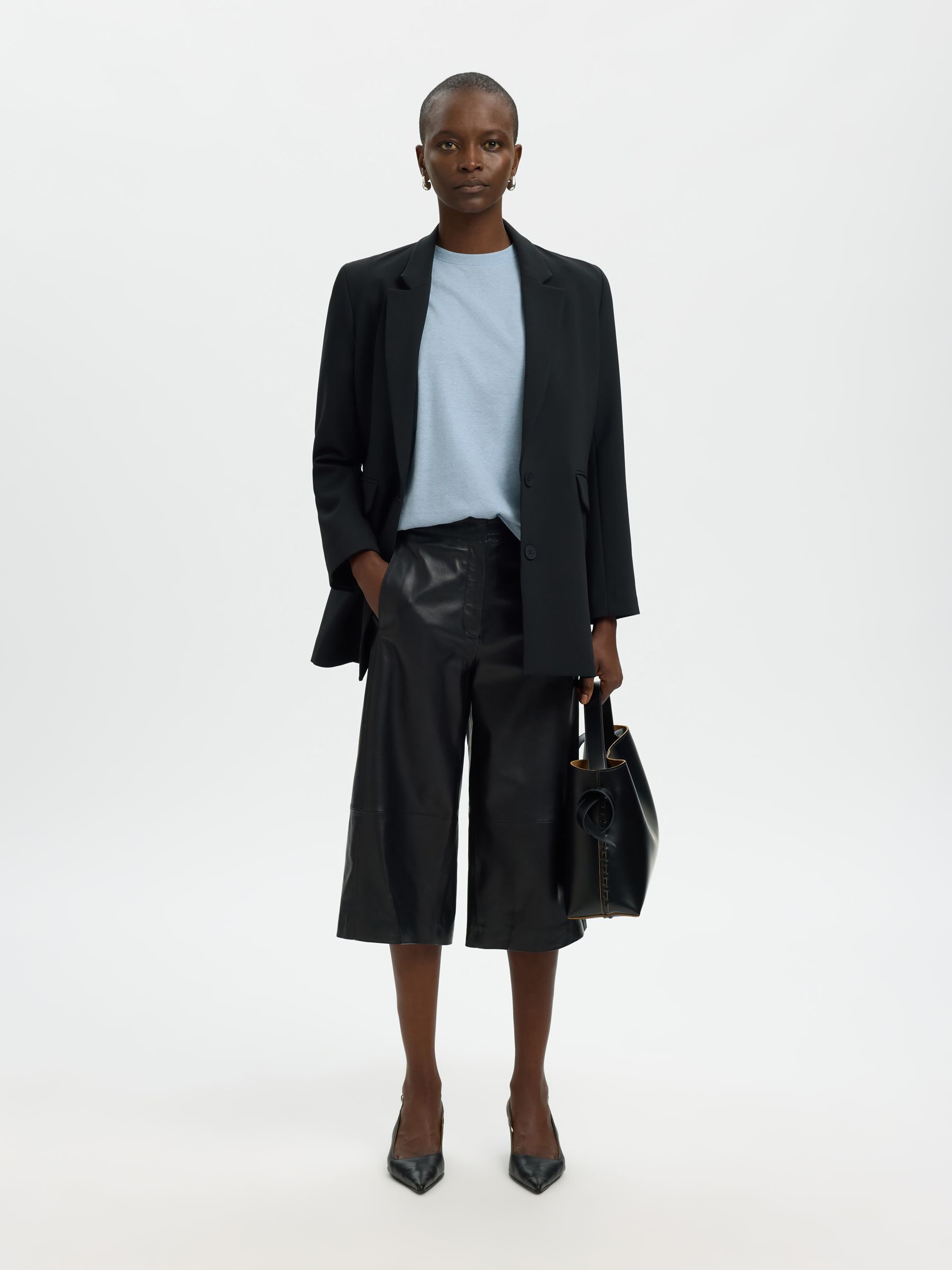 LINEN BLEND T-SHIRT, Cashmere Blue, highres