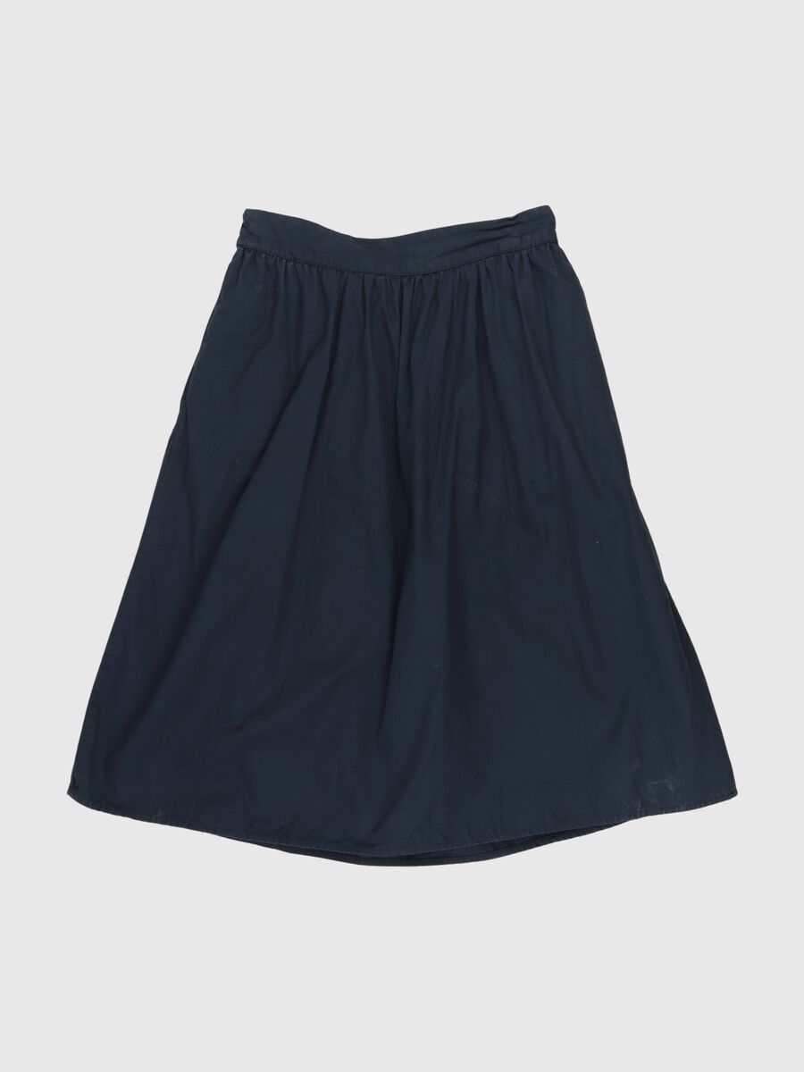 Selected COTTON MIDI SKIRT, Black, highres - 80000334_Black_001.jpg