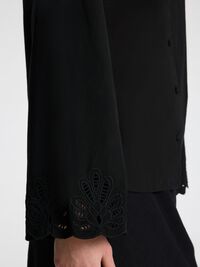 BORDADO INGLÉS CAMISA DE MANGA LARGA, Black, highres