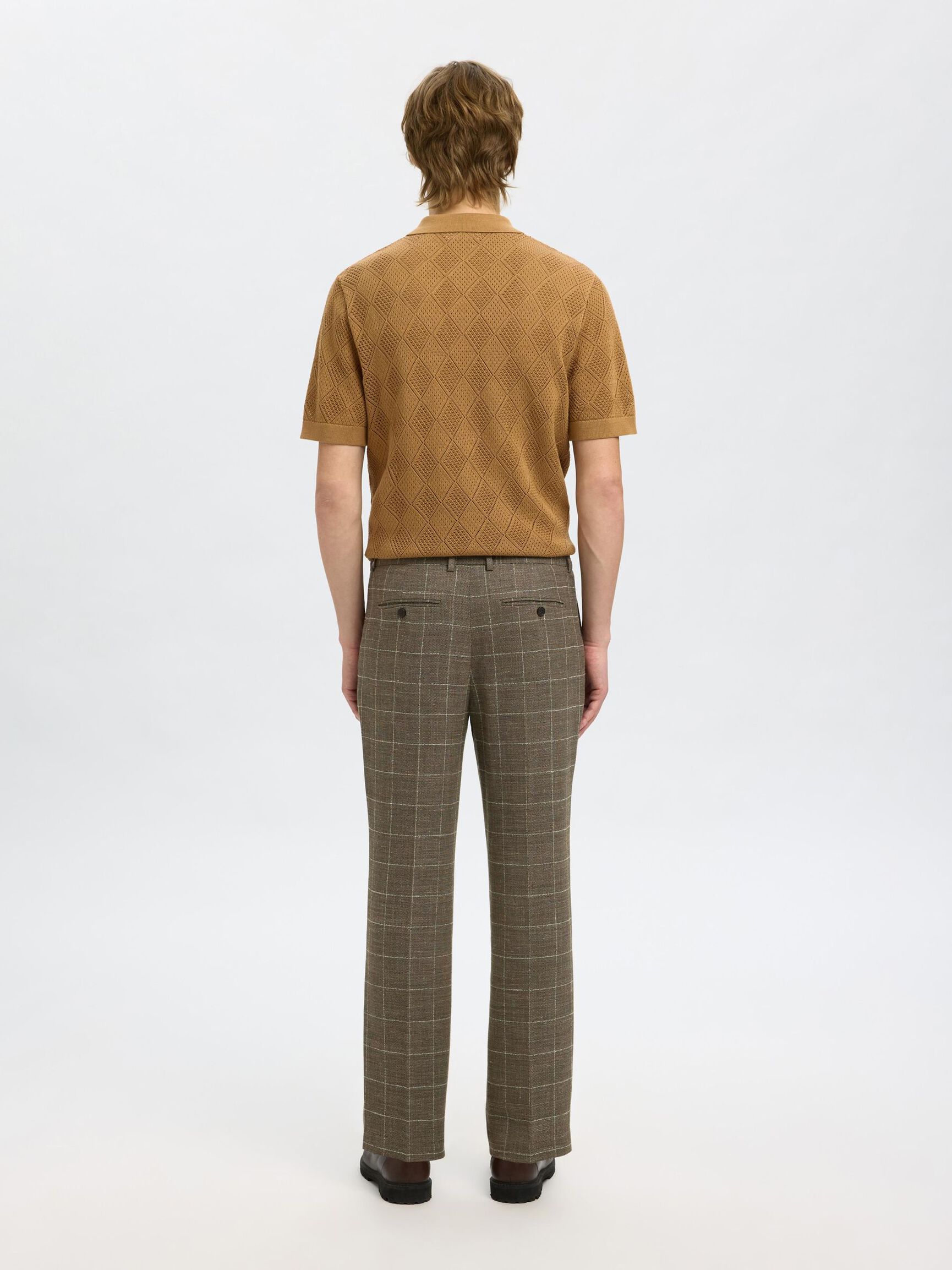WOOL BLEND SUIT TROUSERS, Slate Black, highres