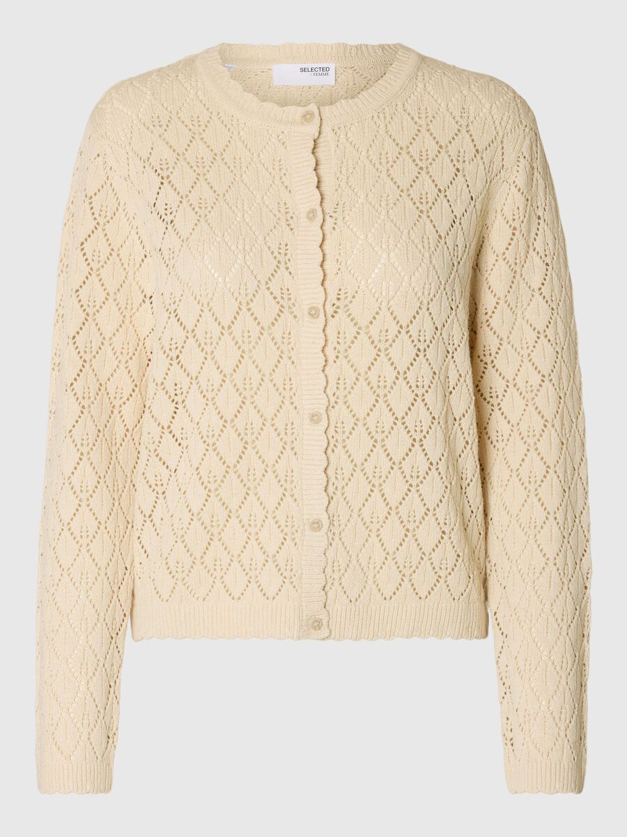 Selected STRUCTURED  KNITTED CARDIGAN, Birch, highres - 16095762_Birch_001.jpg