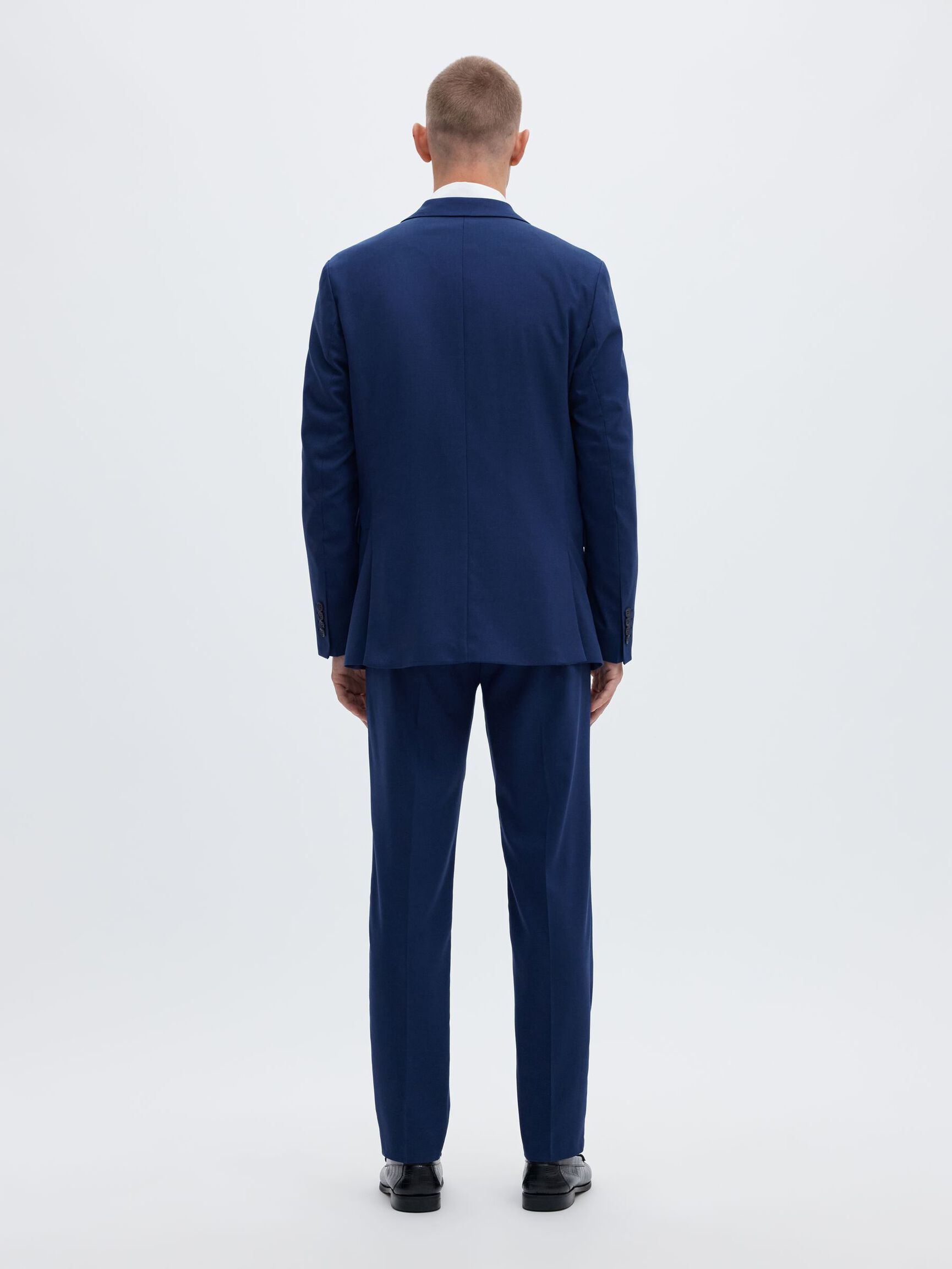 WOVEN WOOL BLEND BLAZER, Blue Depths, highres