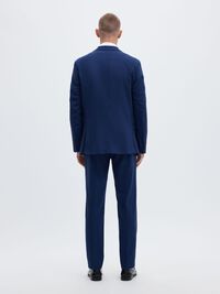 WOVEN WOOL BLEND BLAZER, Blue Depths, highres