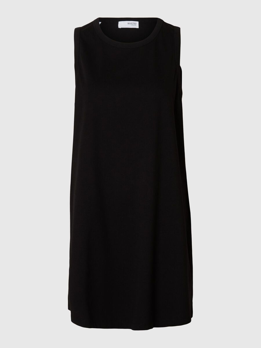 Selected MINI SLEEVELESS DRESS, Black, highres - 16096411_Black_001.jpg
