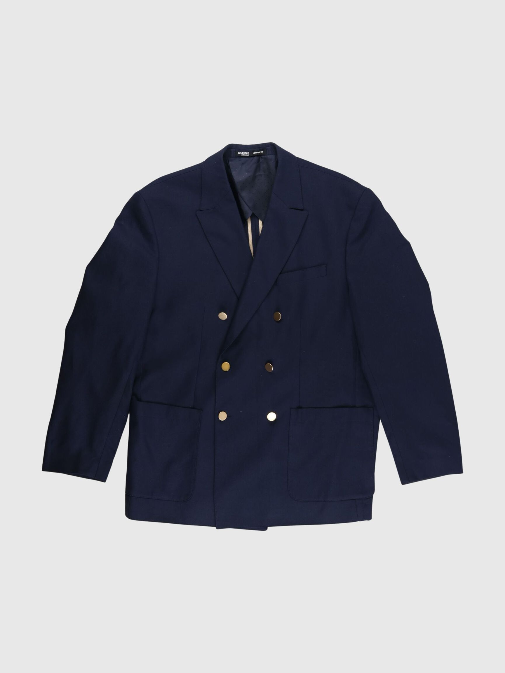 COMFORT FIT DOUBLE-BREASTED BLAZER, Sky Captain, highres