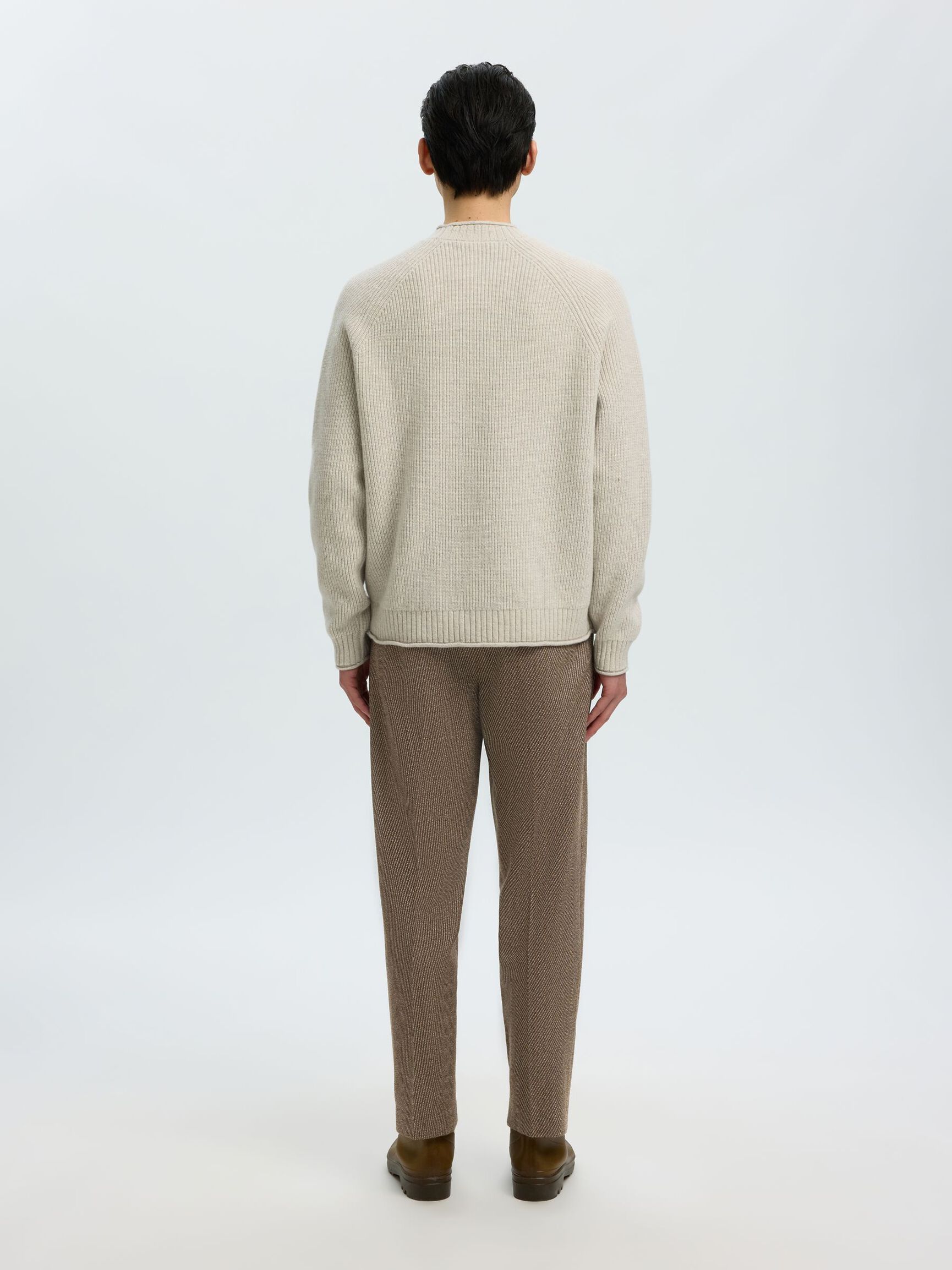 WOOL LOOSE-FIT TROUSERS, Delicioso, highres