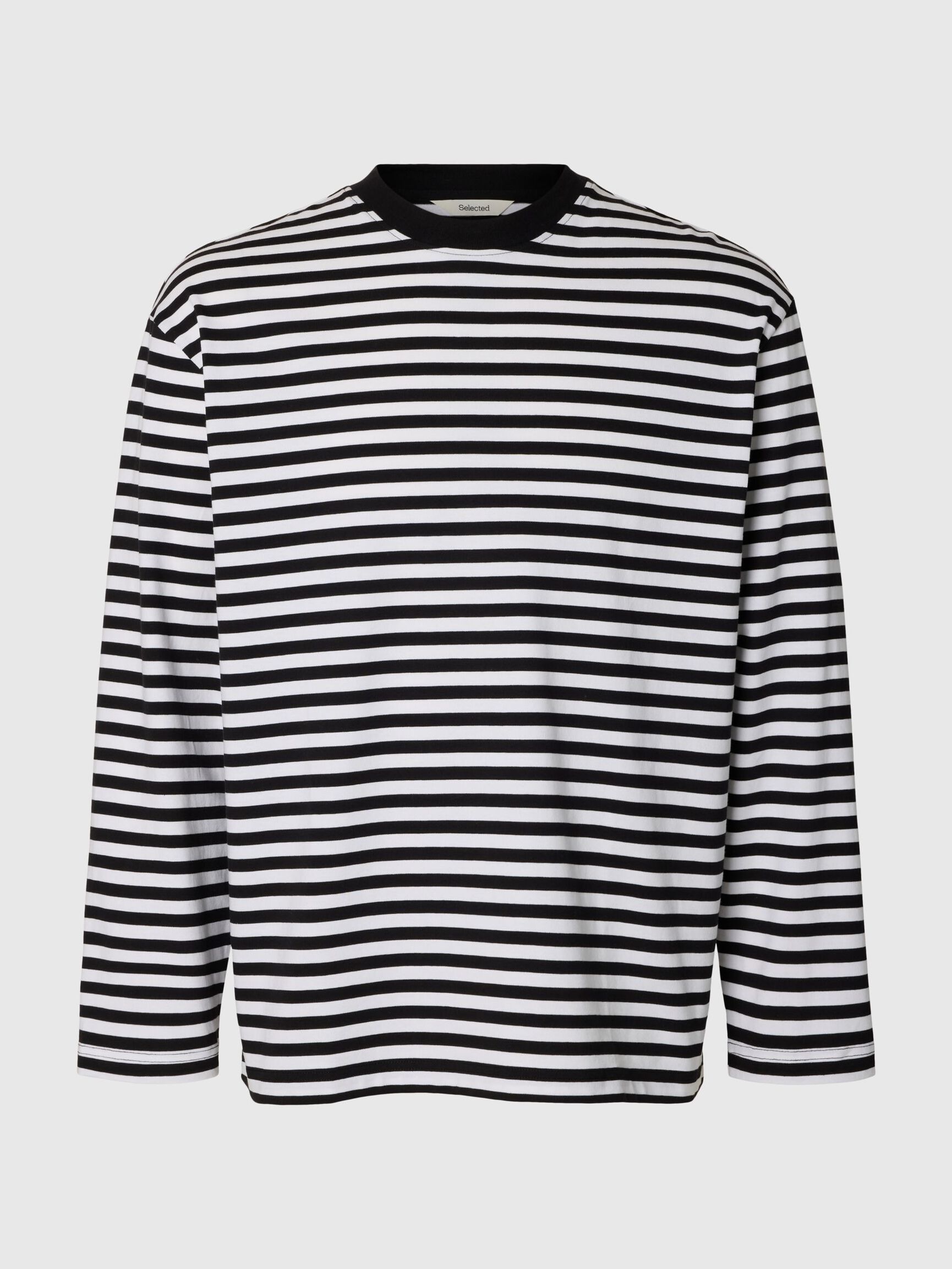 RELAXED FIT LONG-SLEEVED T-SHIRT, Black, highres
