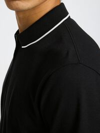 SHORT SLEEVED POLO SHIRT, Black, highres