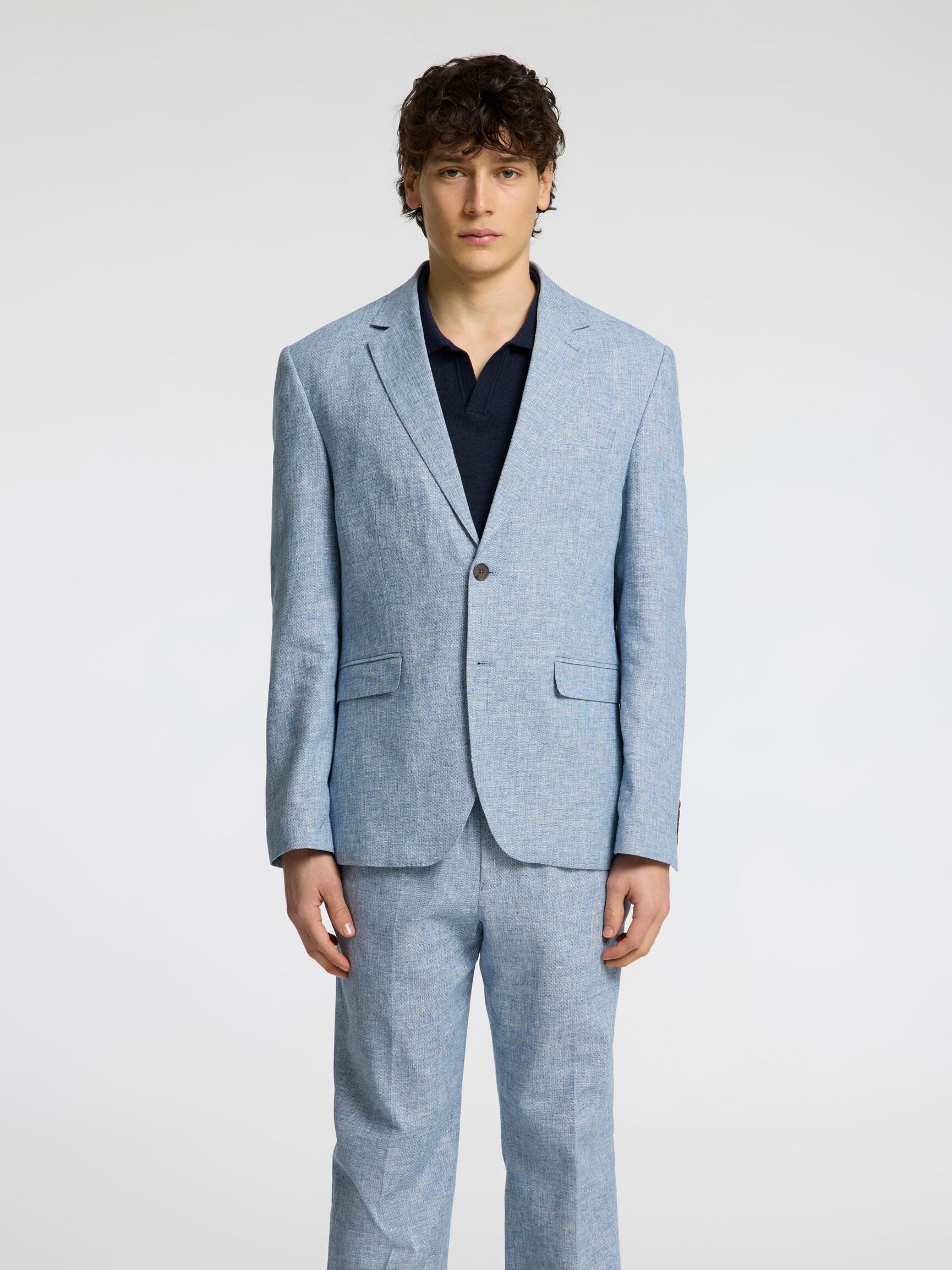 REGULAR FIT SINGLE-BREASTED BLAZER, Light Blue, highres