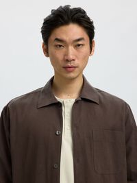 RELAXED FIT OVERSHIRT, Turkish Coffee, highres