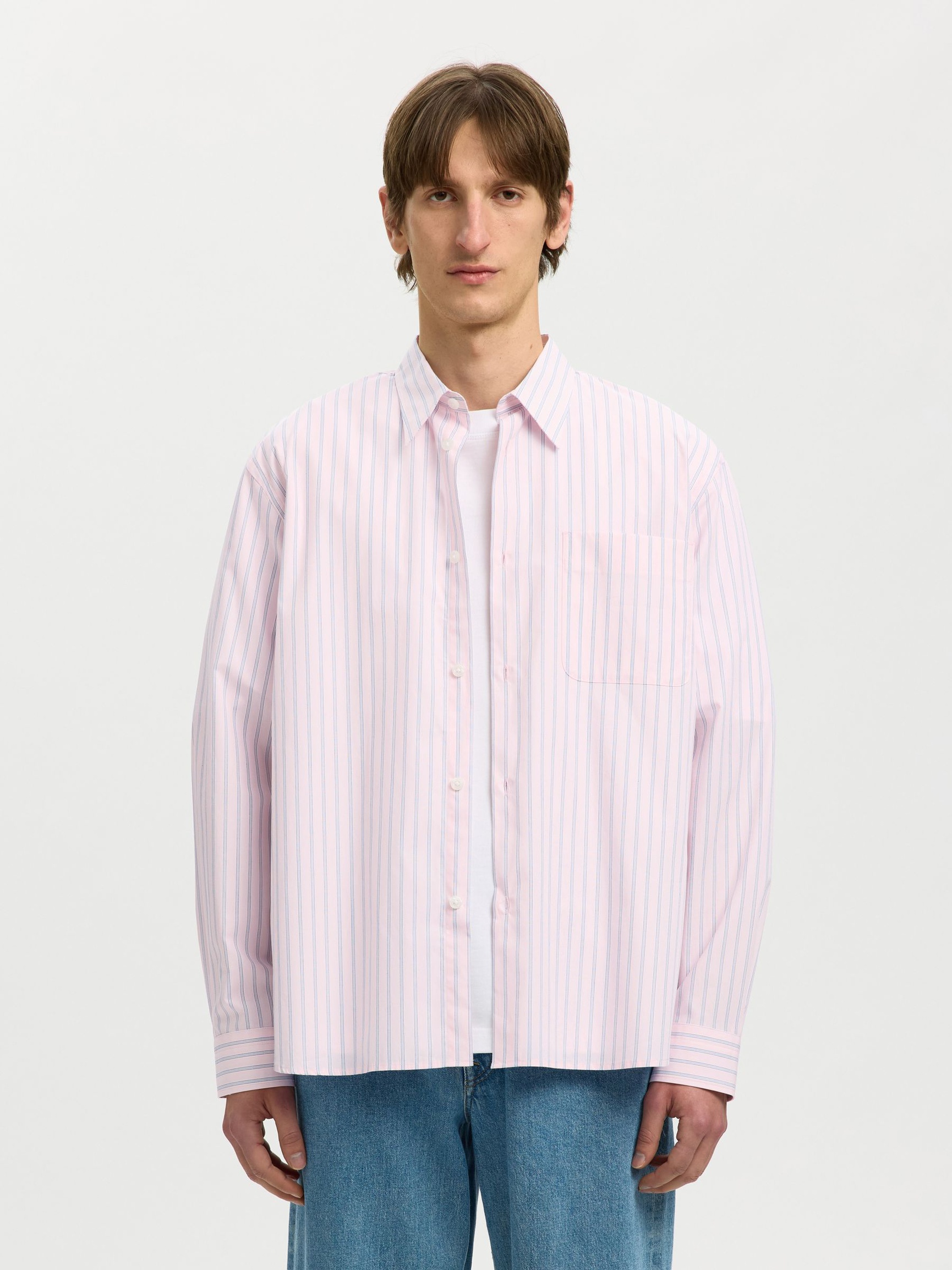 RELAXED FIT OVERHEMD MET LANGE MOUWEN, Pale Dogwood, highres