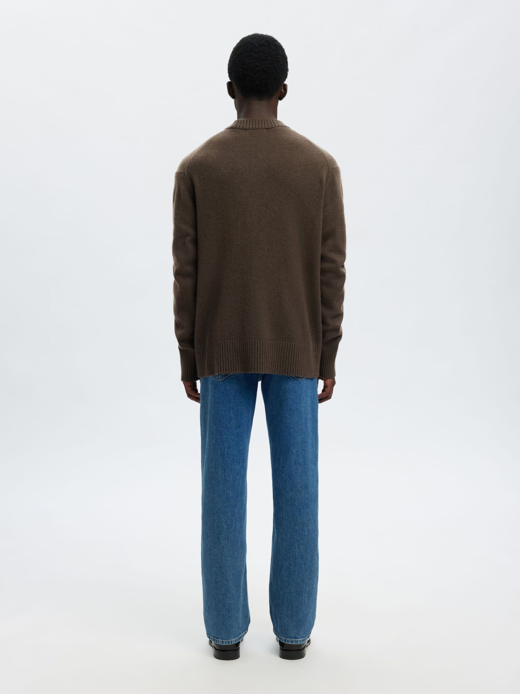 CASHMERE BLEND KNITTED PULLOVER, Demitasse, highres