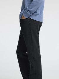 196 STRAIGHT FIT JEANS, Black Denim, highres