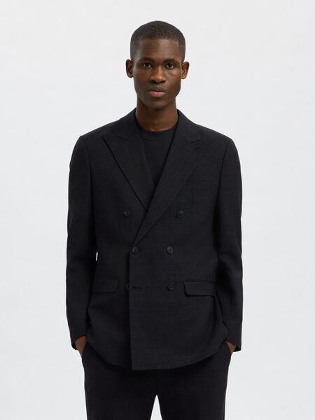 Selected SLIM FIT DOUBLE-BREASTED BLAZER, Black, highres - 16098184_Black_003.jpg