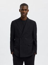 SLIM FIT DOBBELTRADET BLAZER, Black, highres