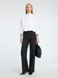 VOLUMINØS BLUSE MED 3/4-ÆRMER, Bright White, highres