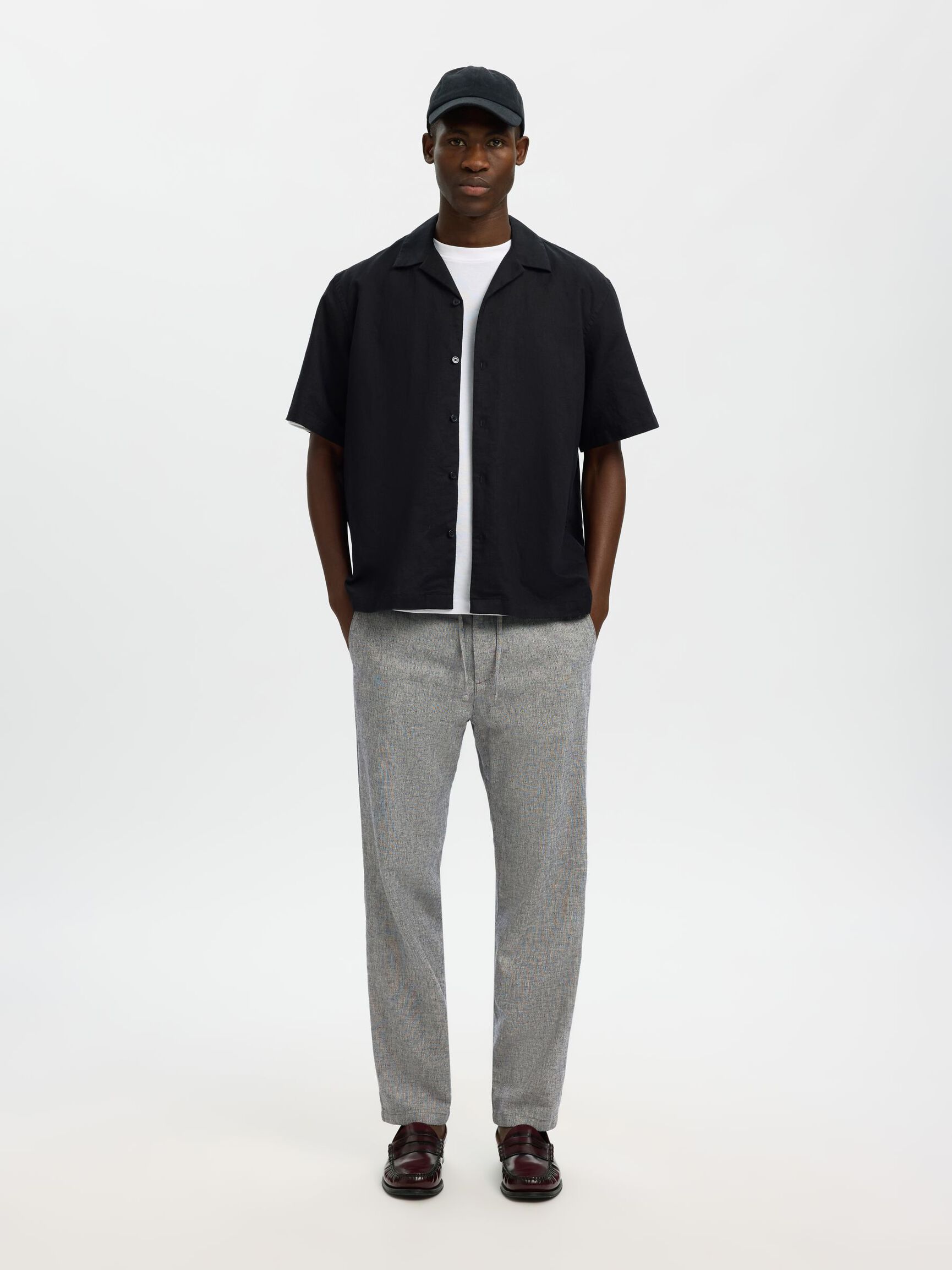 SMAL AVSMALNANDE LINNEBLANDNING BYXOR, Sky Captain, highres