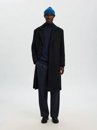 100% MERINO WOOL TURTLENECK, Navy Blazer, highres