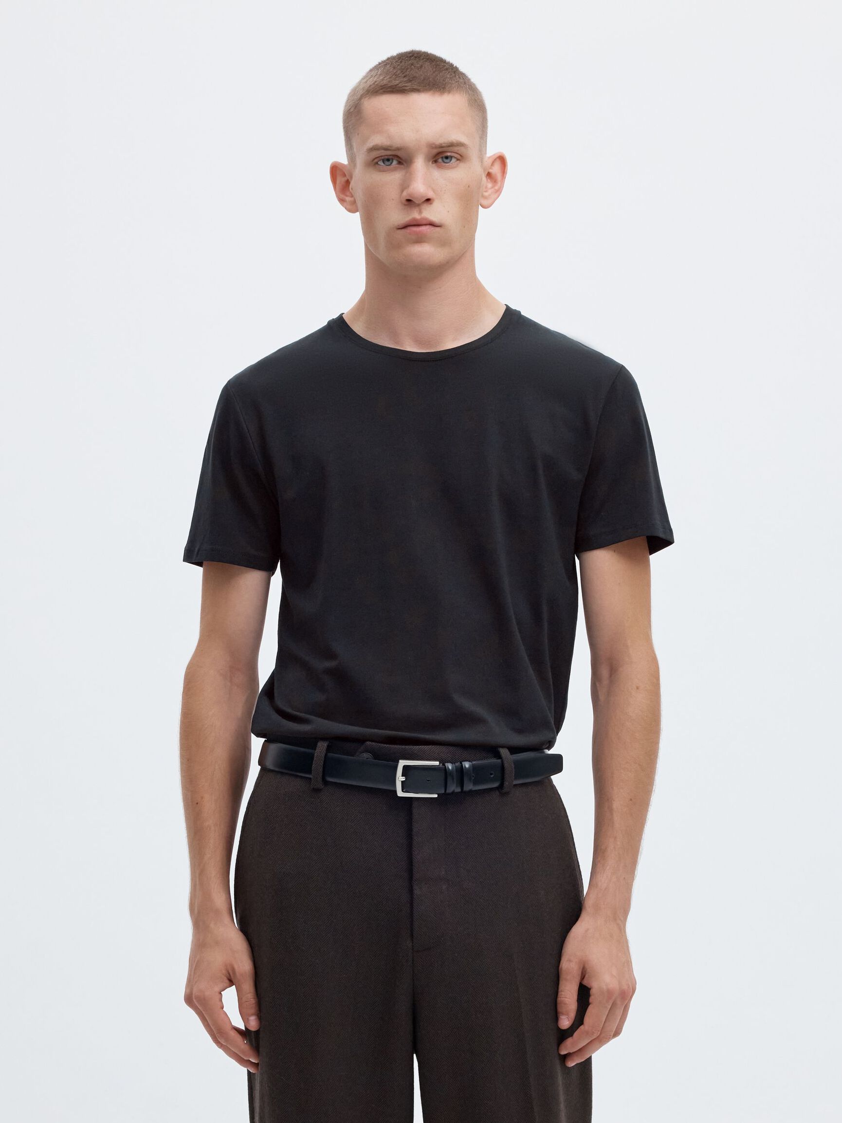 SHORT-SLEEVED T-SHIRT, Black, highres