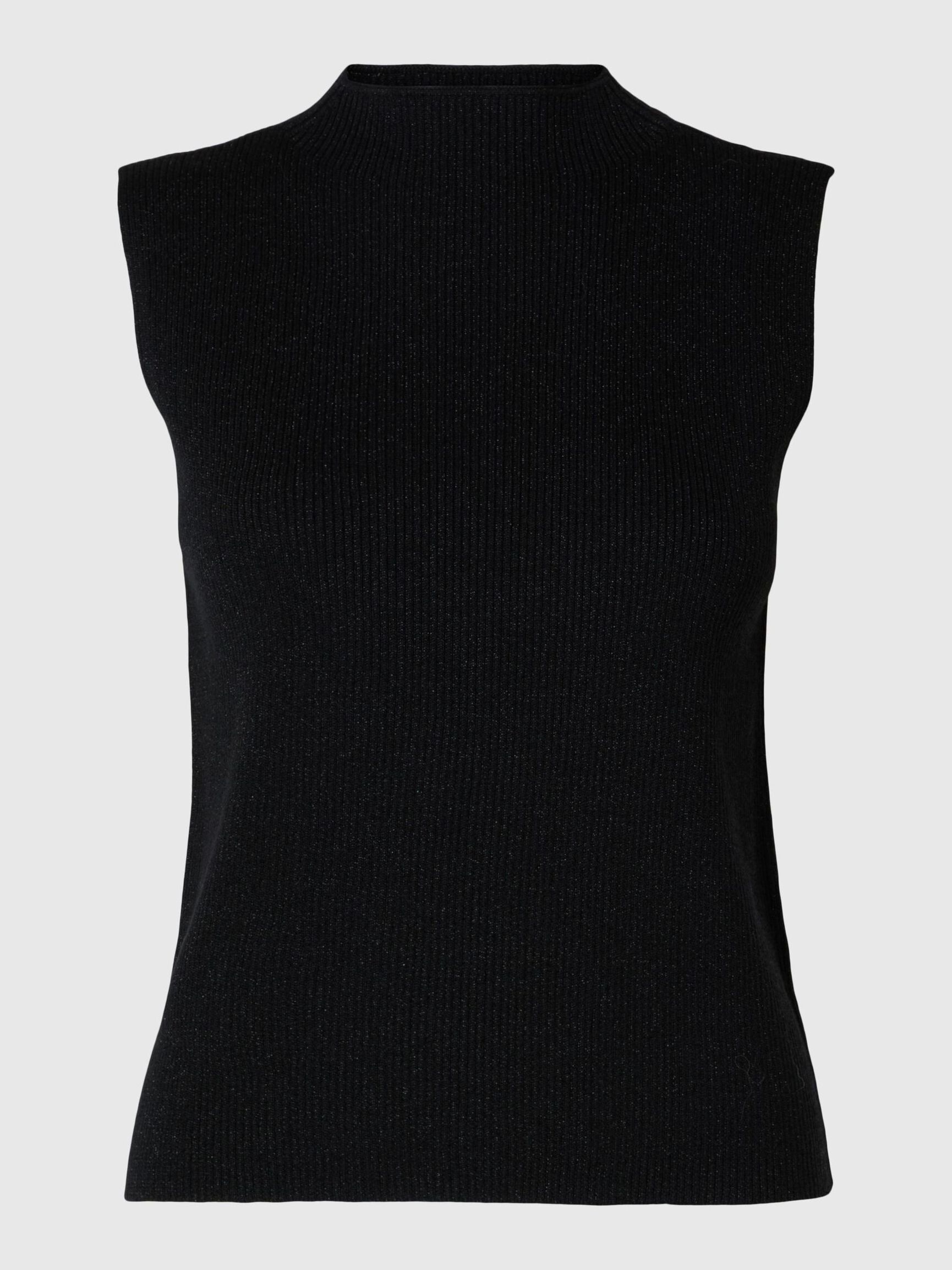PAILLETTE TOP SANS MANCHES, Black, highres