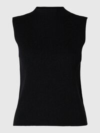 PAILLETTE TOP SANS MANCHES, Black, highres