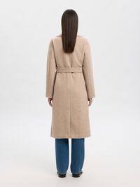 WOOL BLEND LONG COAT, Sandshell, highres