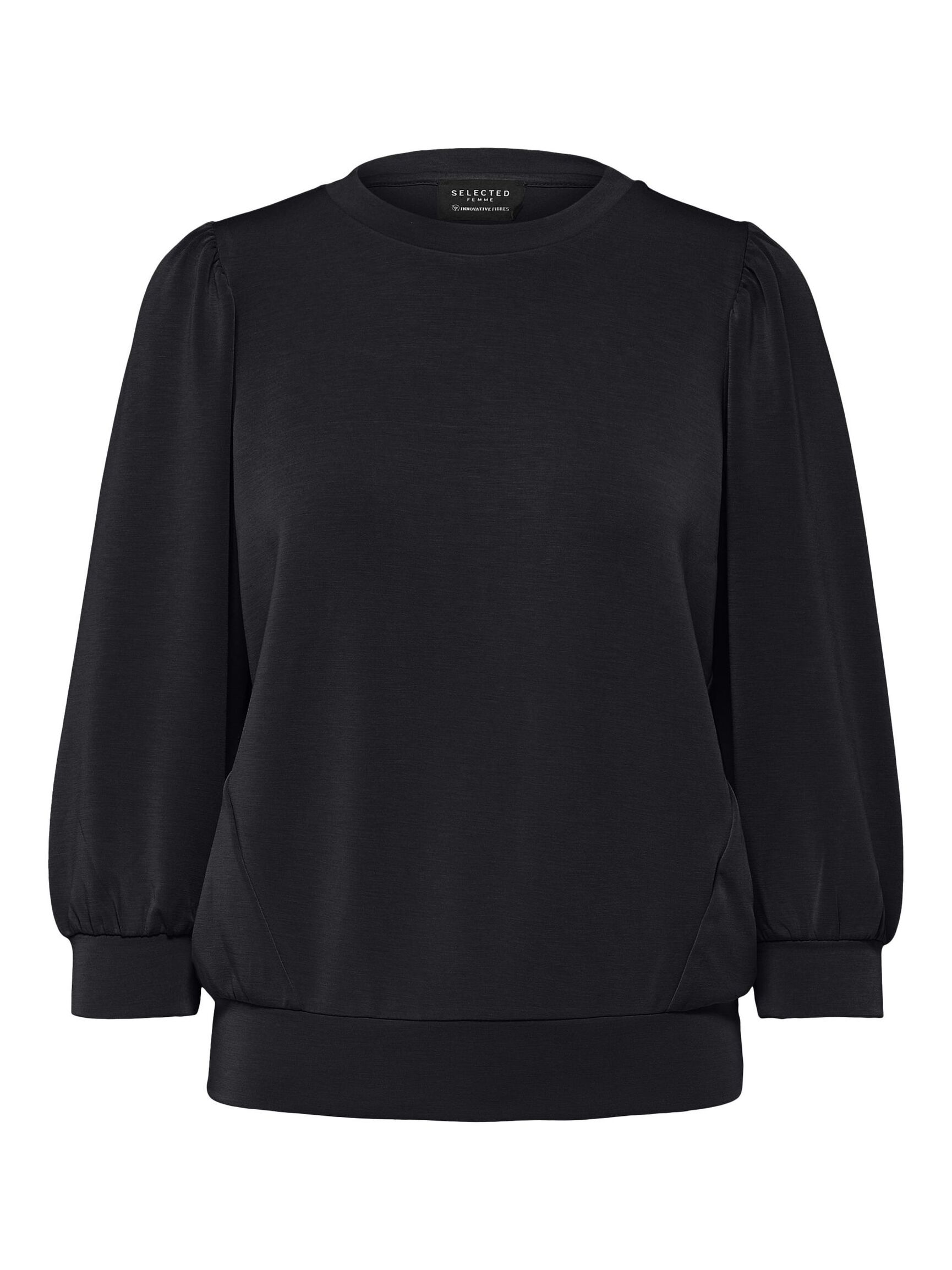 PUFF SLEEVE SWEATSHIRT, Black, highres