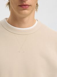 100% COTTON SWEATSHIRT, Oatmeal, highres