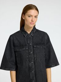 MINI DENIM DRESS, Black, highres