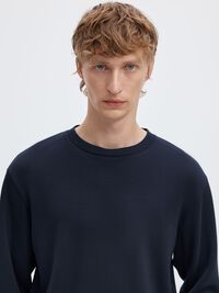 VISCOSE BLEND SWEATSHIRT, Sky Captain, highres