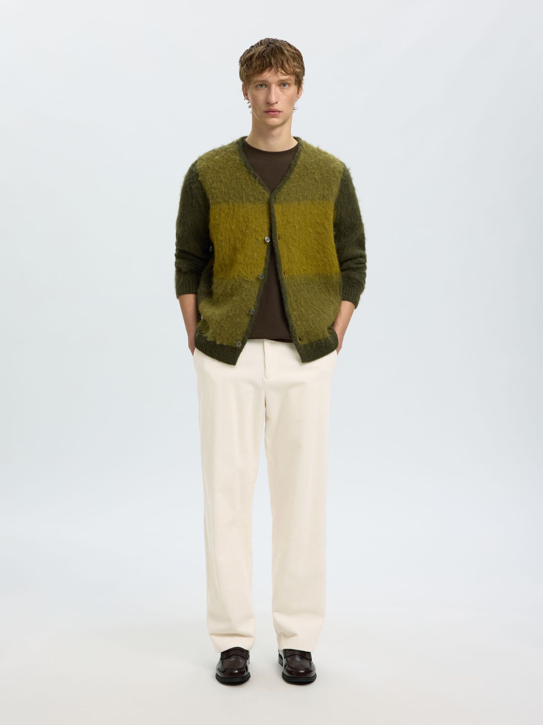CORD LOOSE FIT HOSEN, Egret, highres