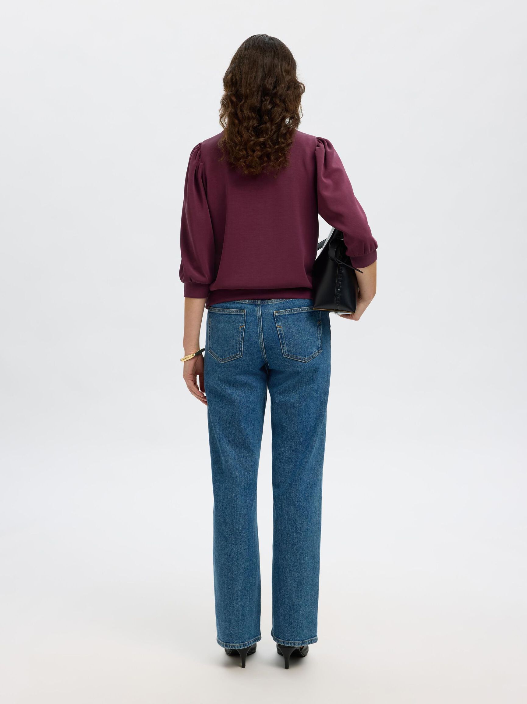 PUFF SLEEVE SWEATSHIRT, Fig, highres