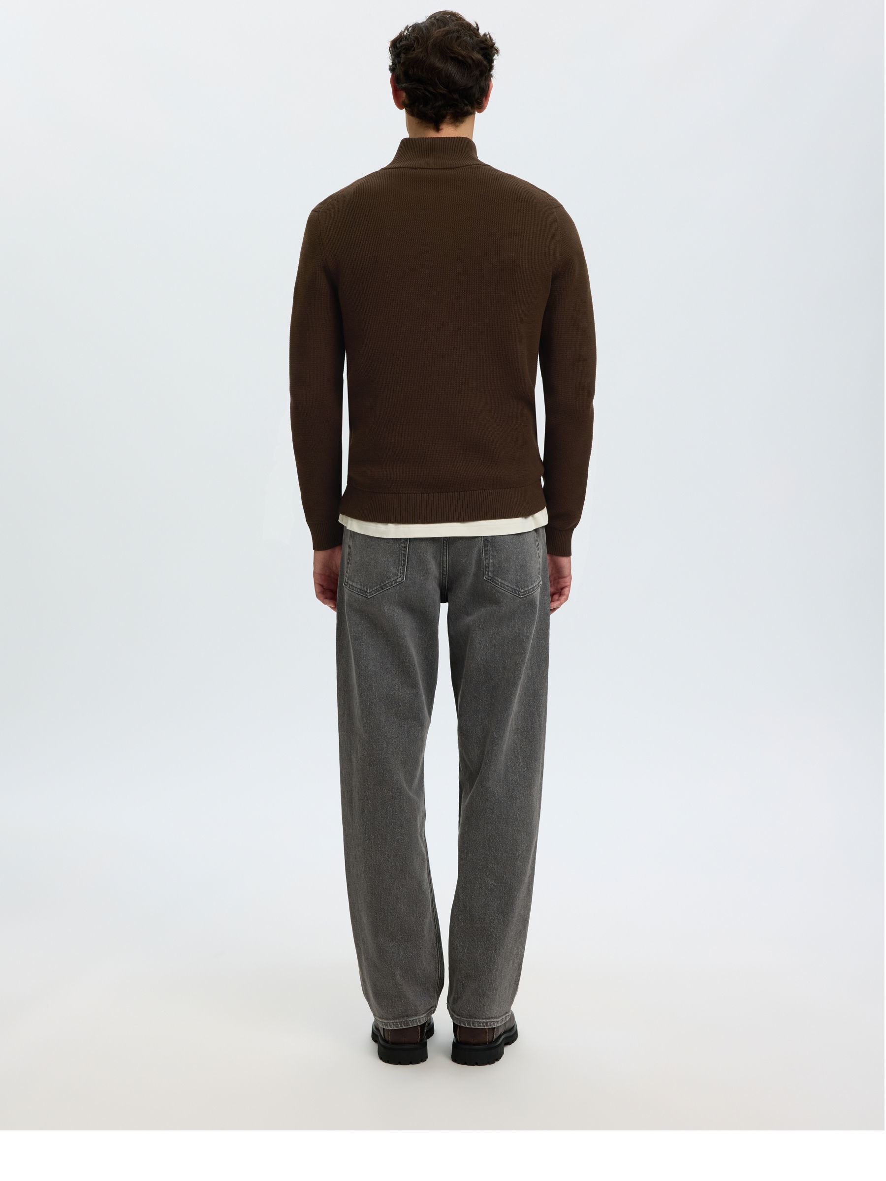 HALF-ZIP JUMPER, Demitasse, highres