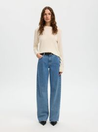 HIGH WAIST WIDE FIT JEANS, Light Blue Denim, highres