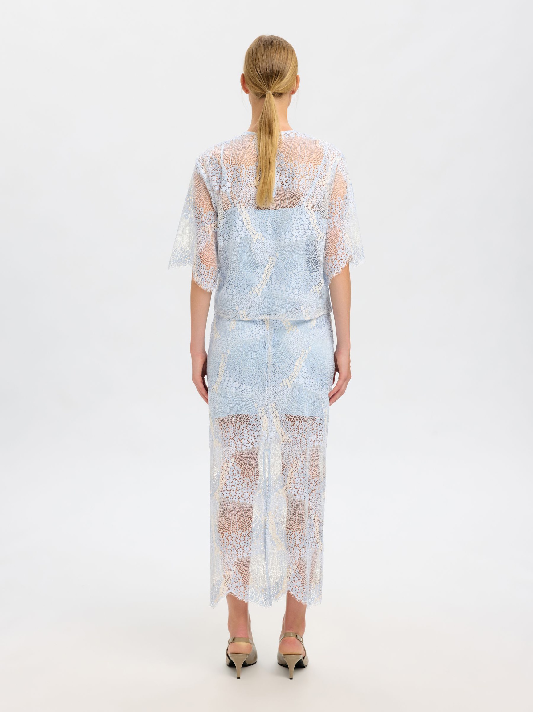 KANT MIDDELLANGE ROK, Cashmere Blue, highres