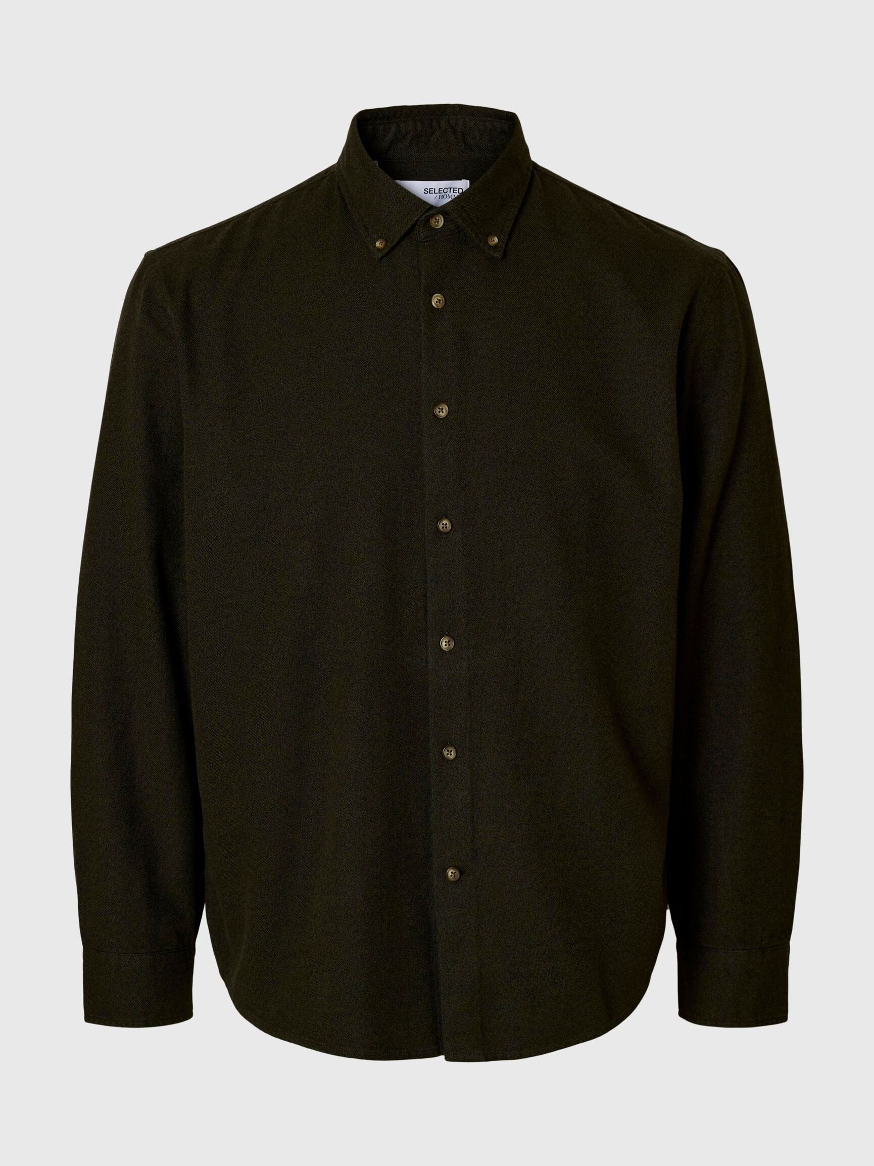 100% COTTON BUTTON-DOWN SHIRT, Forest Night, highres