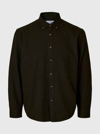 100% COTTON BUTTON-DOWN SHIRT, Forest Night, highres