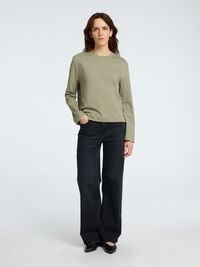 LONG-SLEEVED BOXY T-SHIRT, Vetiver, highres