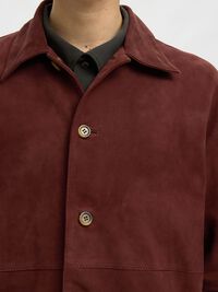 100% SUEDE OVERSHIRT, Cherry Mahogany, highres
