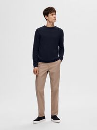 LONG-SLEEVED KNITTED JUMPER, Navy Blazer, highres